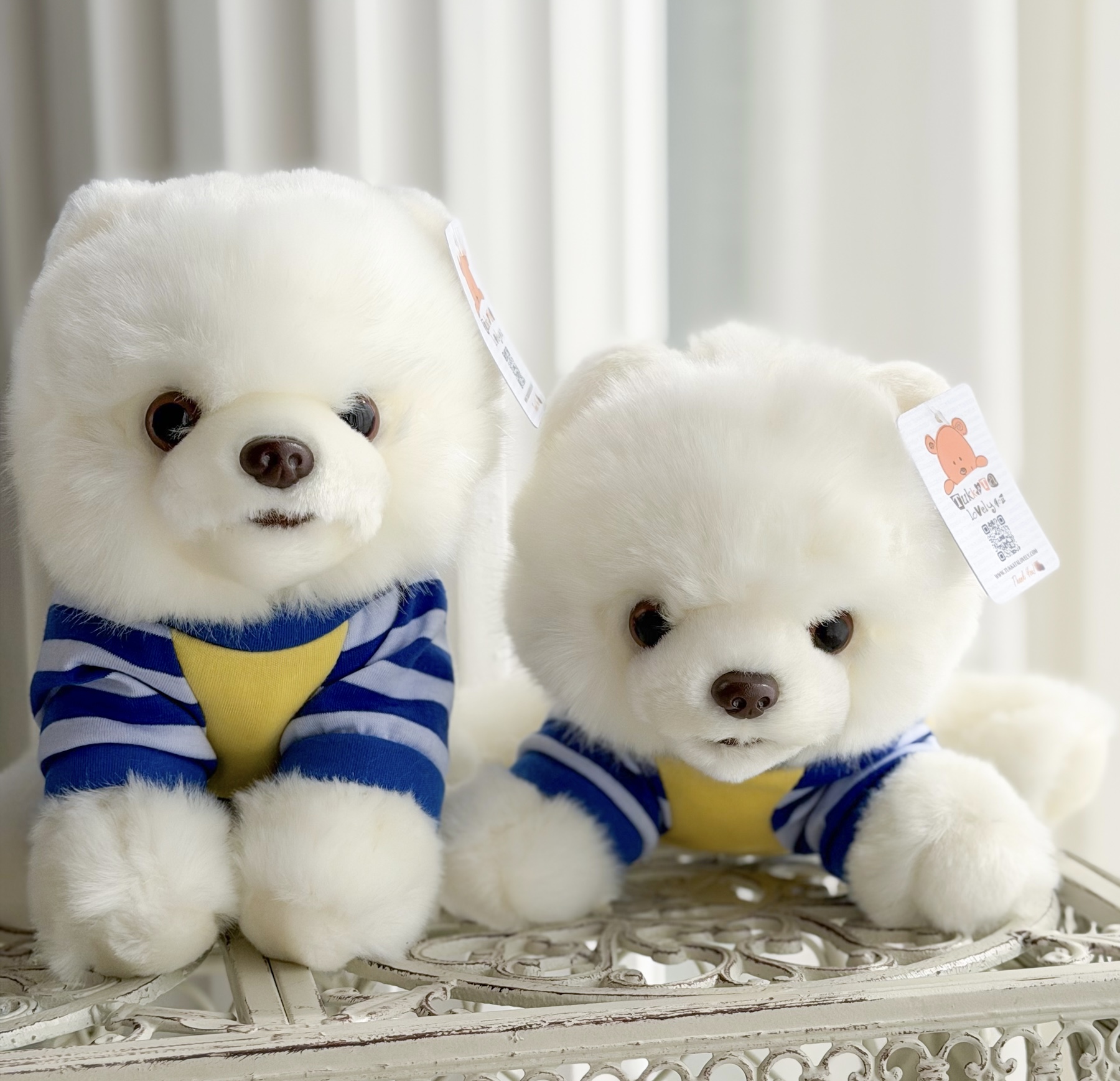 ตุ๊กตาสุนัขปอมปอมสีขาว 25cm ตุ๊กตาสุนัขปอมปอมสีขาว 25cm