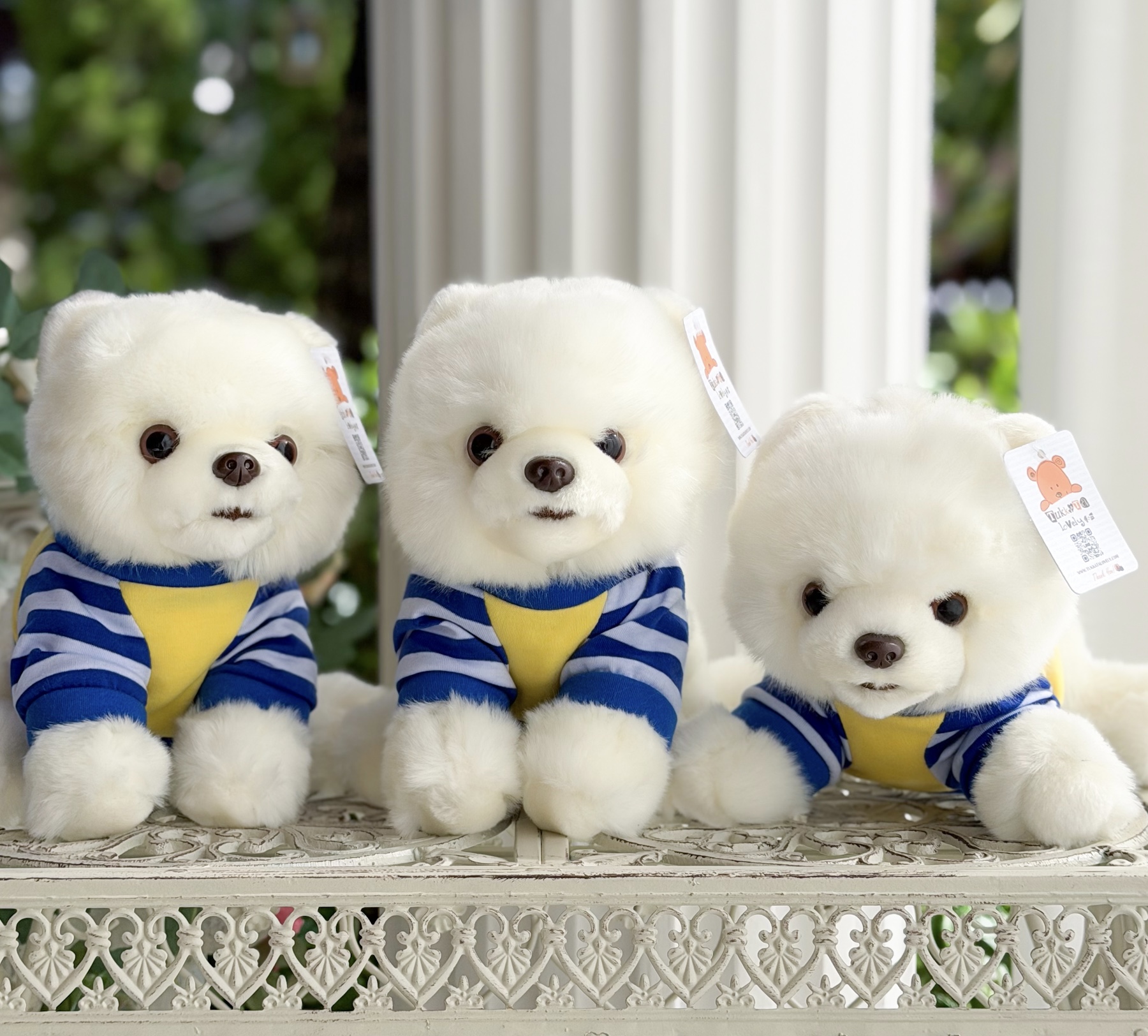 ตุ๊กตาสุนัขปอมปอมสีขาว 25cm ตุ๊กตาสุนัขปอมปอมสีขาว 25cm