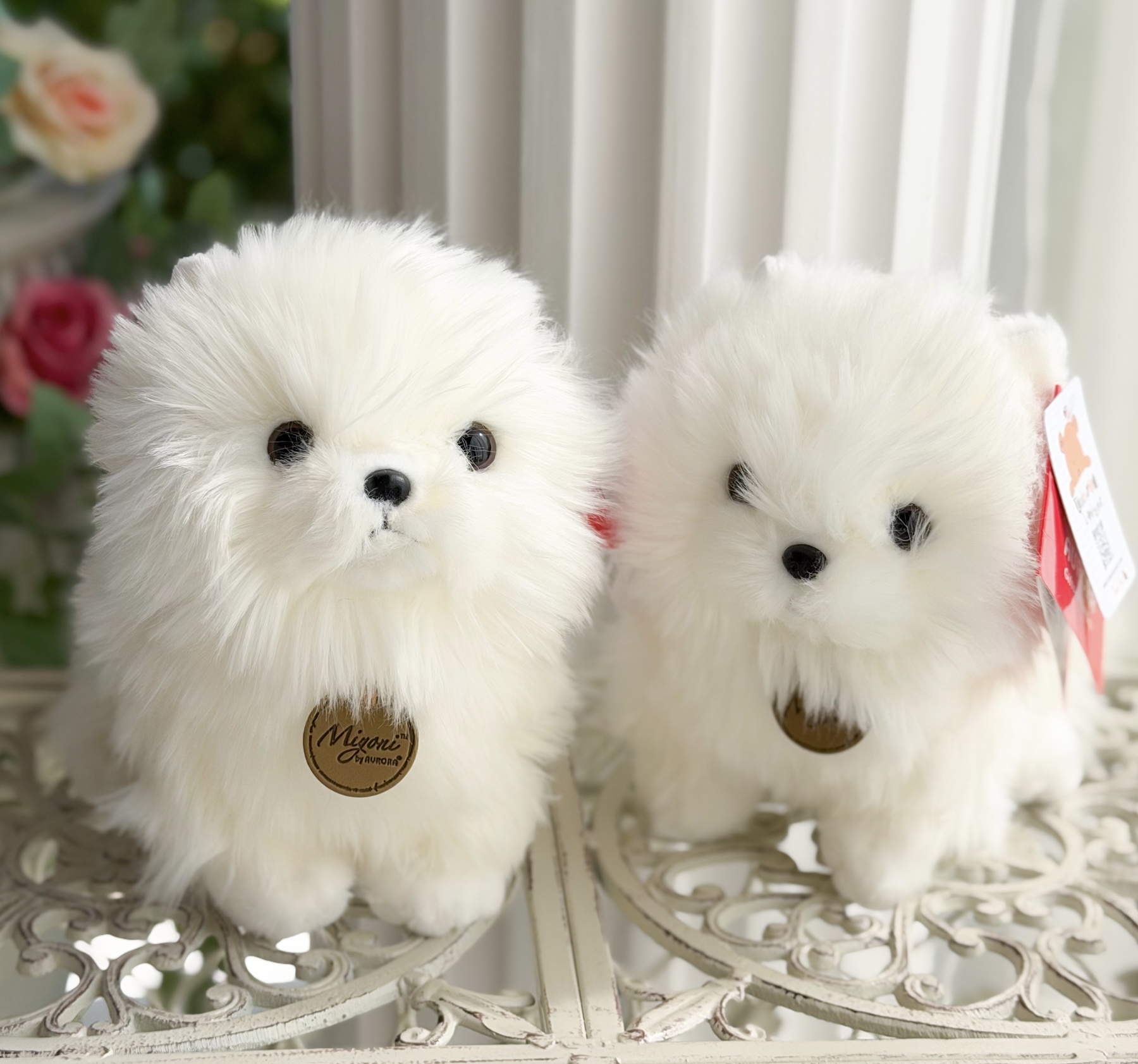 ตุ๊กตาสุนัขปอมปอมสีขาว 20cm ขนนุ่มฟูพรีเมียม