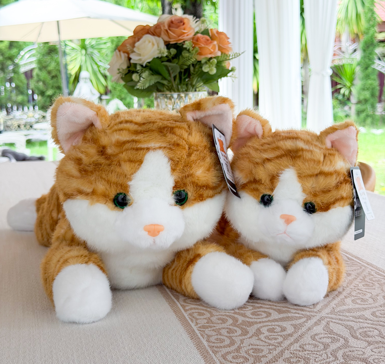 ตุ๊กตาแมวส้ม ลายเสือ ขนนุ่มพรีเมียม ขนาด 45-65cm