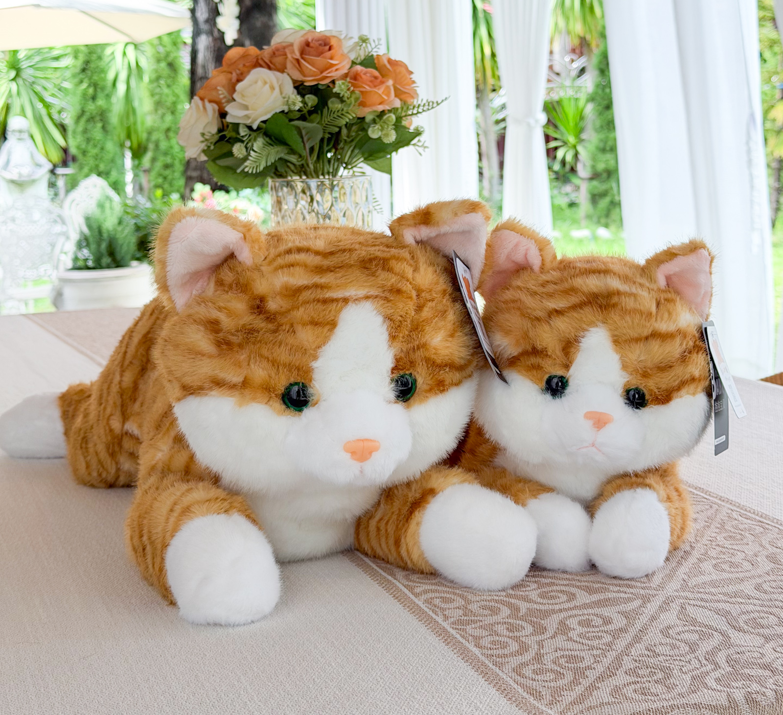ตุ๊กตาแมวส้ม ลายเสือ ขนนุ่มพรีเมียม ขนาด 45-65cm