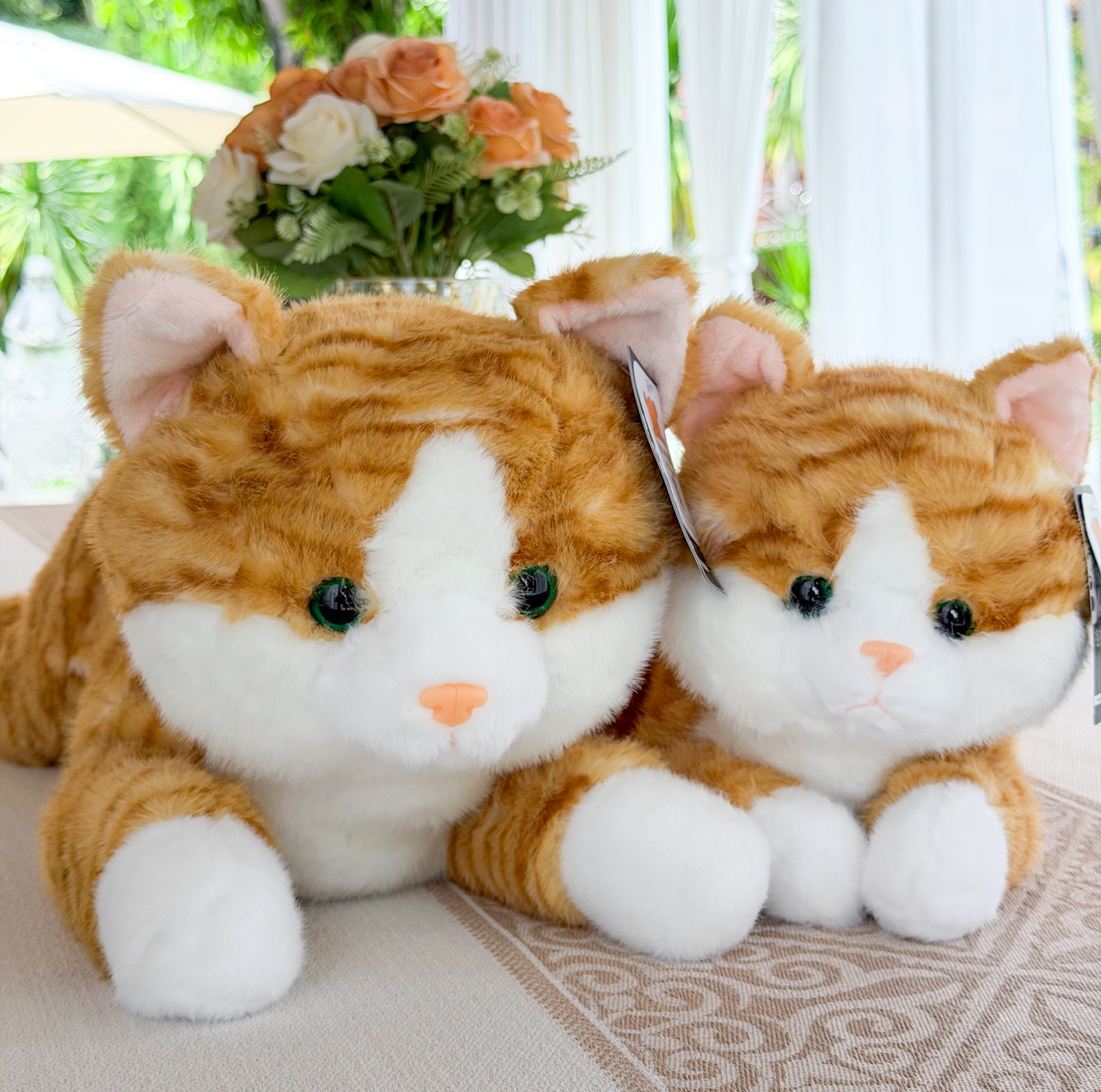 ตุ๊กตาแมวส้ม ลายเสือ ขนนุ่มพรีเมียม ขนาด 45-65cm