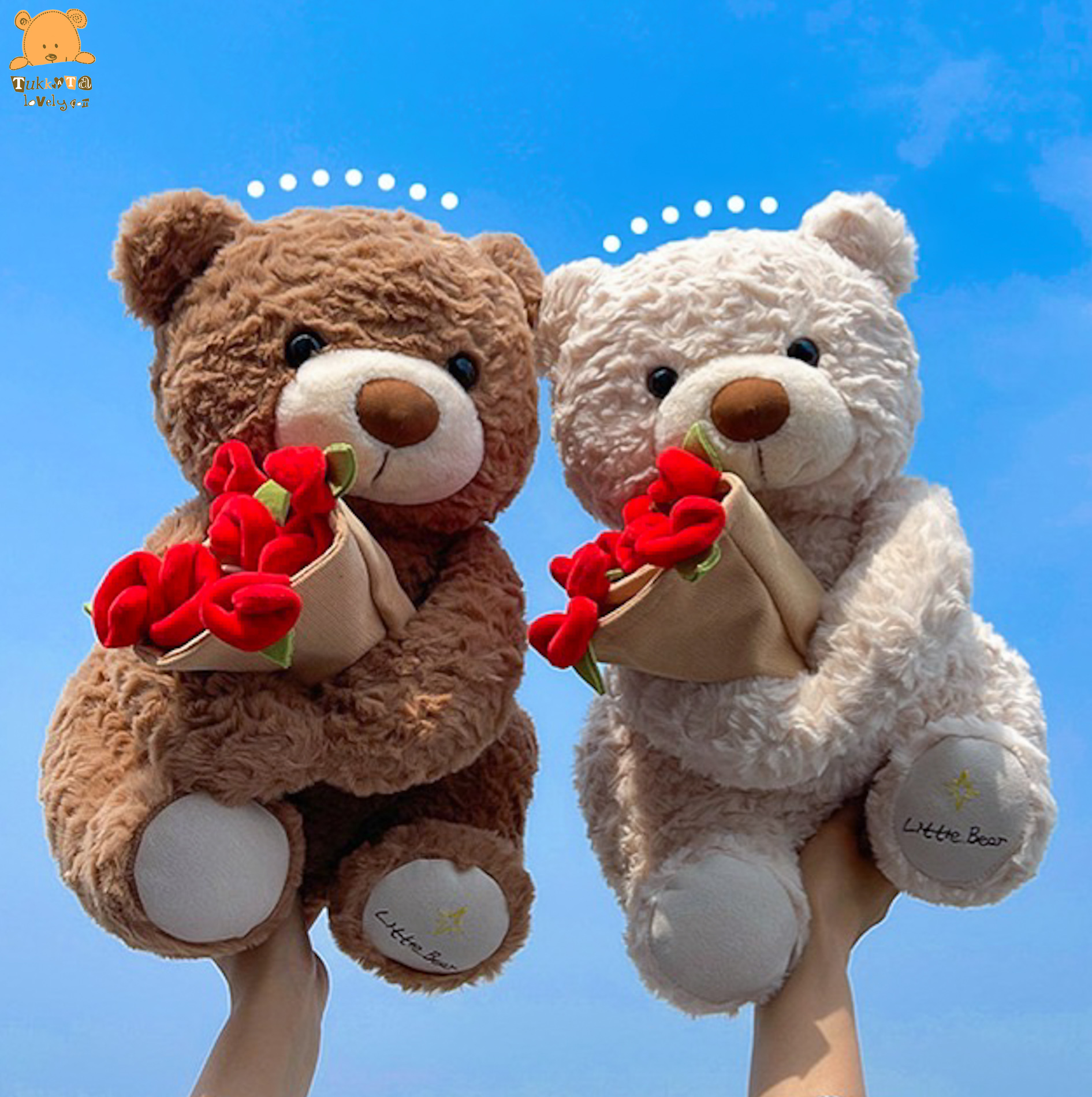ตุ๊กตาหมีถือช่อกุหลาบ 40cm