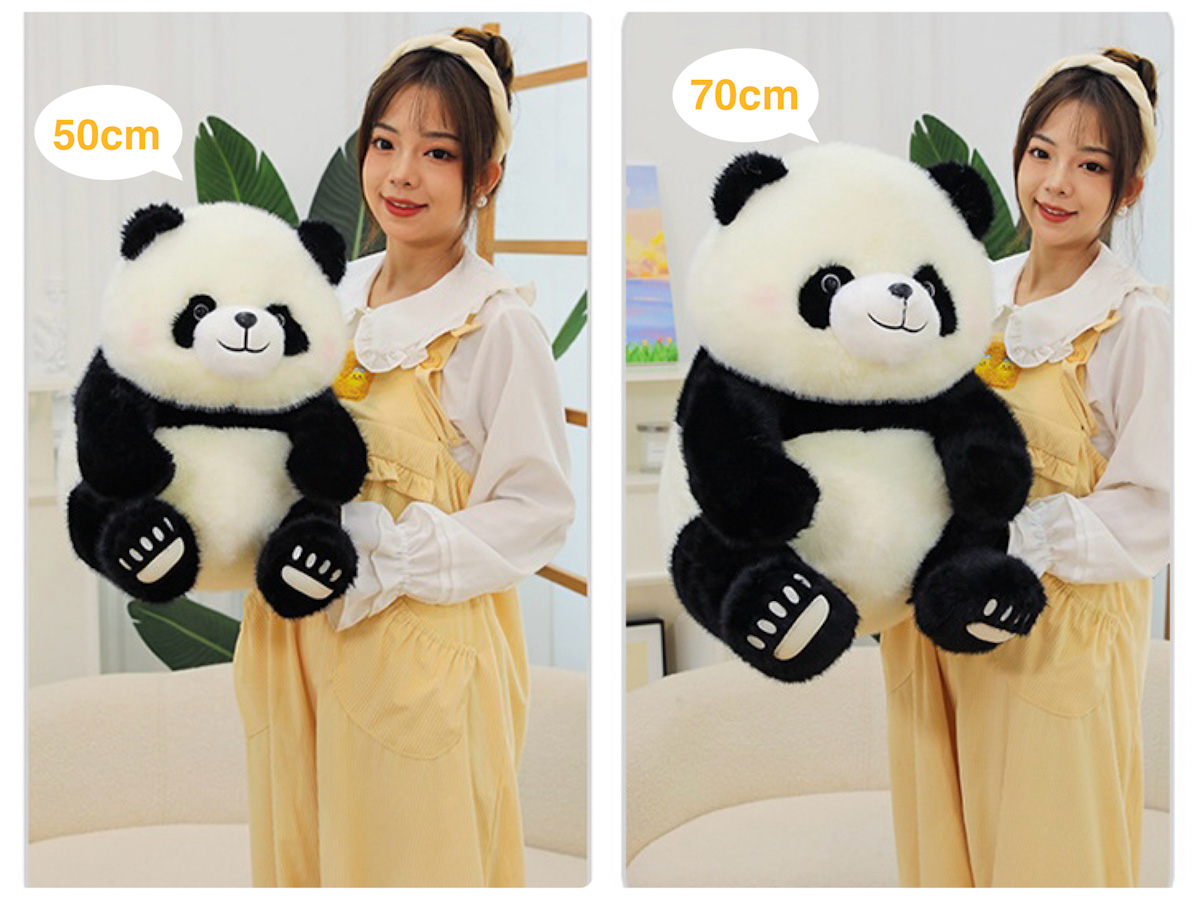 ตุ๊กตาหมีแพนด้าอ้วน ขนนุ่ม 50-70cm