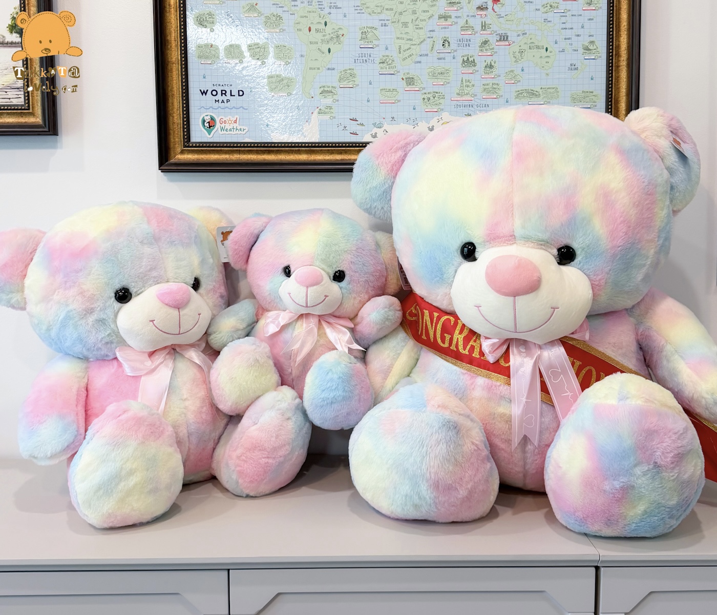 ตุ๊กตาหมีสายรุ้ง 35-65cm 