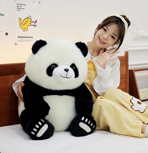 ตุ๊กตาหมีแพนด้าอ้วน ขนนุ่ม 50-70cm