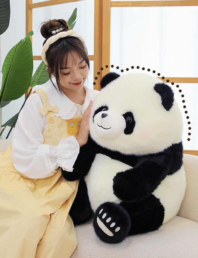 ตุ๊กตาหมีแพนด้าอ้วน ขนนุ่ม 50-70cm