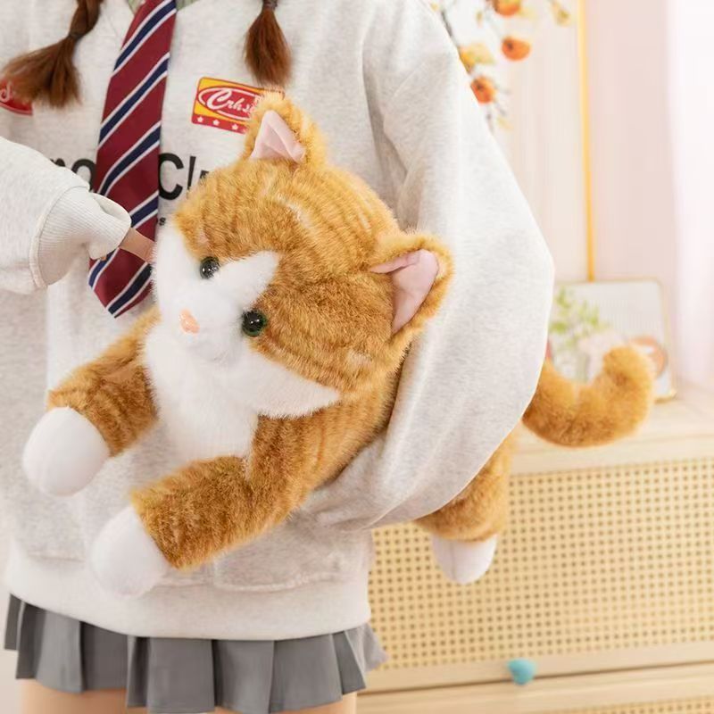 ตุ๊กตาแมวส้ม ลายเสือ ขนนุ่มพรีเมียม ขนาด 45-65cm