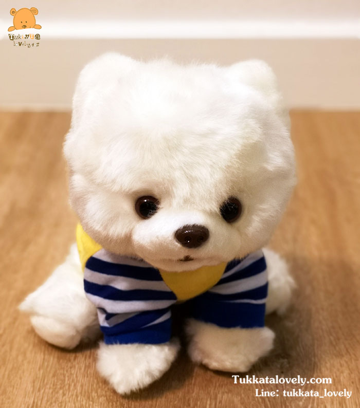 ตุ๊กตาสุนัขปอมปอมสีขาว 25cm