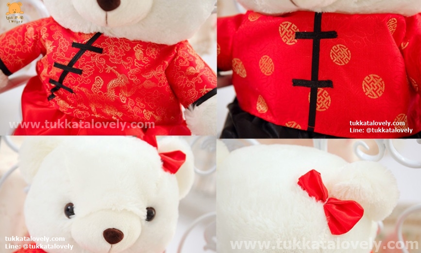 ตุ๊กตาเจ้าบ่าว-เจ้าสาวในชุดแต่งงานสีแดง (ชุดจีน)