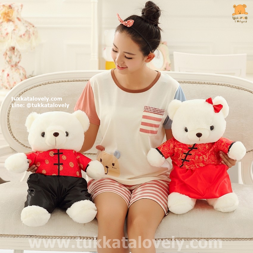 ตุ๊กตาเจ้าบ่าว-เจ้าสาวในชุดแต่งงานสีแดง (ชุดจีน)