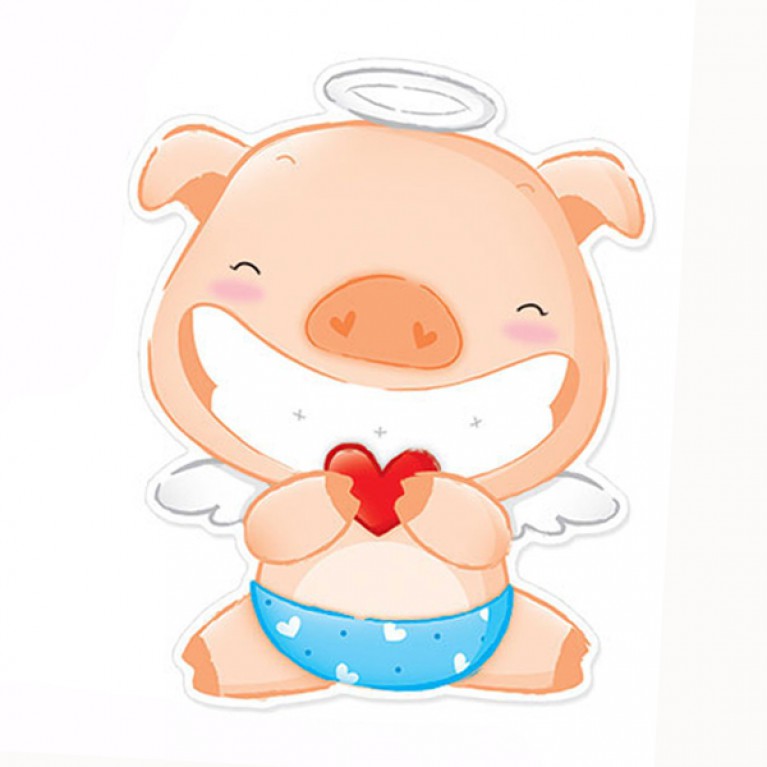 การ์ดตุ๊กตาหมูมอบหัวใจ