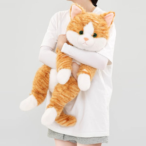 ตุ๊กตาแมวส้ม ลายเสือ ขนนุ่มพรีเมียม ขนาด 45-65cm
