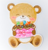 การ์ดรูปตุ๊กตาหมี Happy Birthday